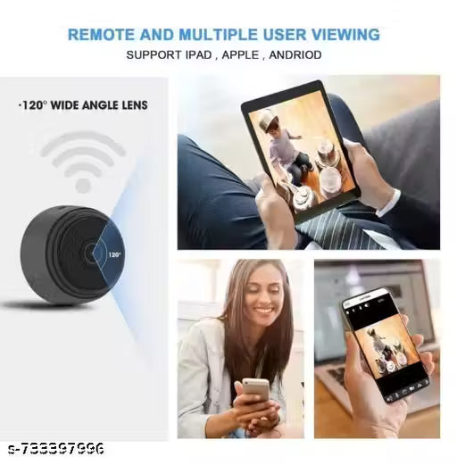 Portable Mini HD Security Camera with Motion Detection, Loop Recording & Micro SD Slot